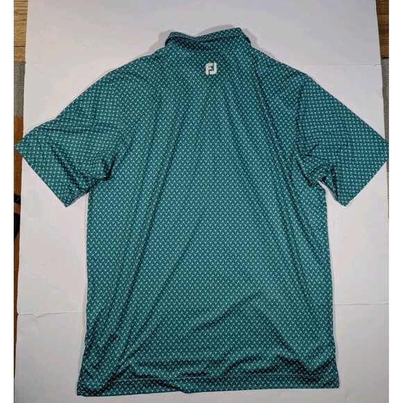 Footjoy Golf Polo Mens XL Palm Tree Graphic Green Casual Stretch - Picture 2 of 10